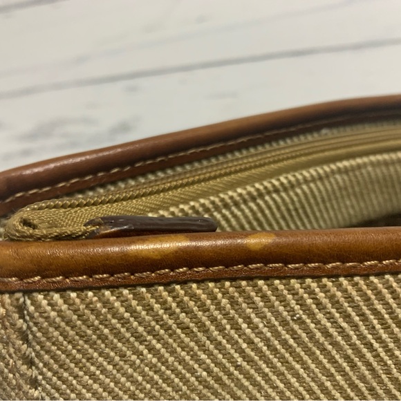 Etienne Aigner Canvas and Leather Tote Bag Striped Design with Adjustable Straps - Picture 13 of 16